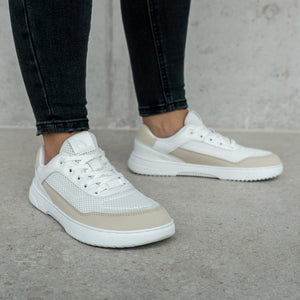 Barebarics Vaporo White Beige — урбани босоноги обувки со zero-drop ѓон, страничен поглед