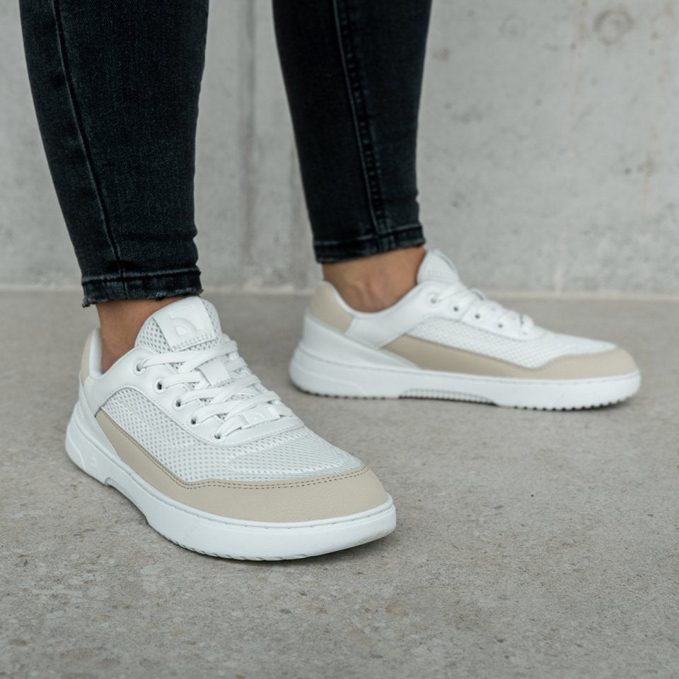 Barebarics Vaporo White Beige — урбани босоноги обувки со zero-drop ѓон, страничен поглед