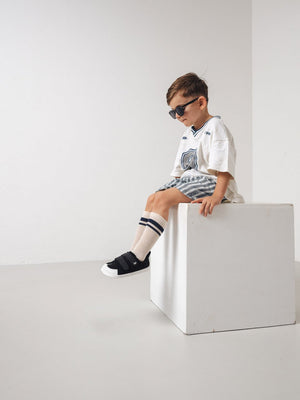 Be Lenka Canvi Kids Black White — анатомски босоноги обувки за деца, петен јамка, задна страна