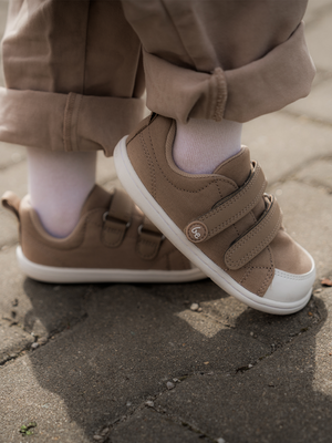 Be Lenka Canvi Kids Light Brown — босоноги обувки за деца со zero-drop ѓон, страничен поглед