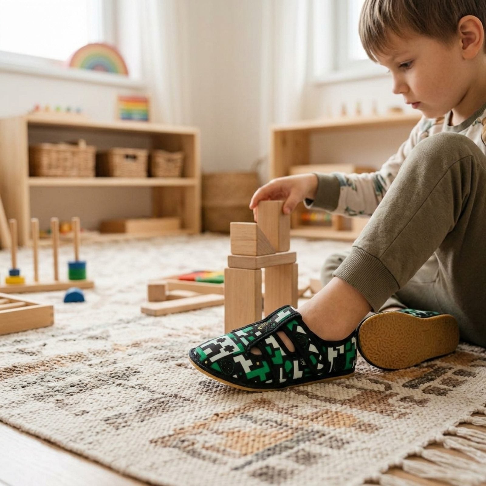 RAYVE Slippers Blocks - Детски босоноги топлинки