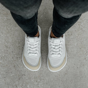 Barebarics Vaporo White Beige — анатомски босоноги обувки бело беж, задна страна, пета