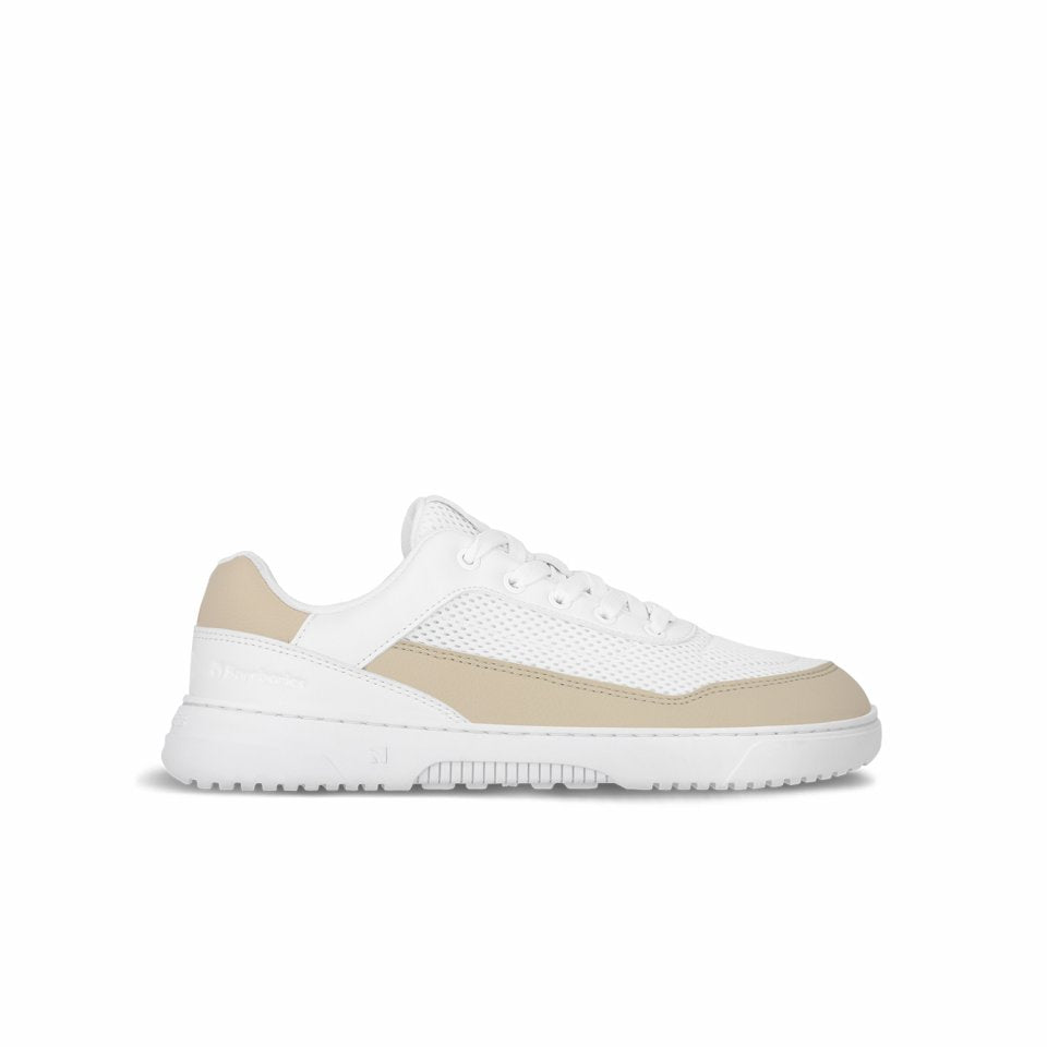 Barebarics Vaporo White Beige — анатомски barefoot патики, горен поглед, широк простор за прсти