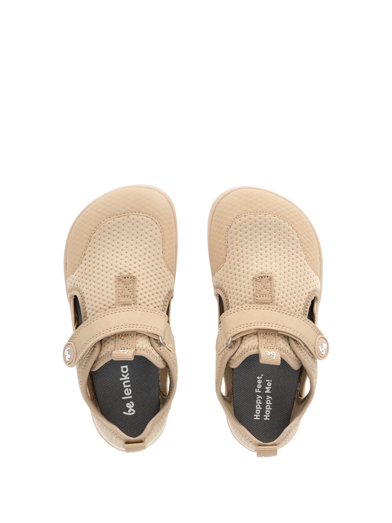 Be Lenka Zest Beige детски barefoot сандали со велкро