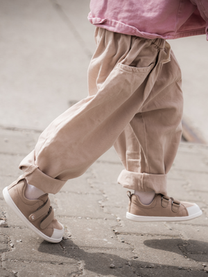Be Lenka Canvi Kids Light Brown — анатомски босоноги обувки за деца, петен јамка, задна страна