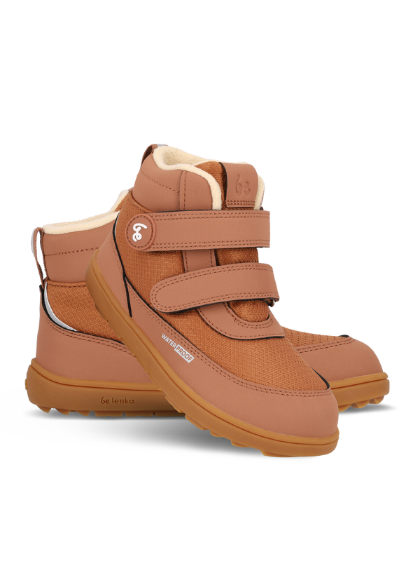 Детски чизми Be Lenka Zippu Kids all brown – студиски приказ